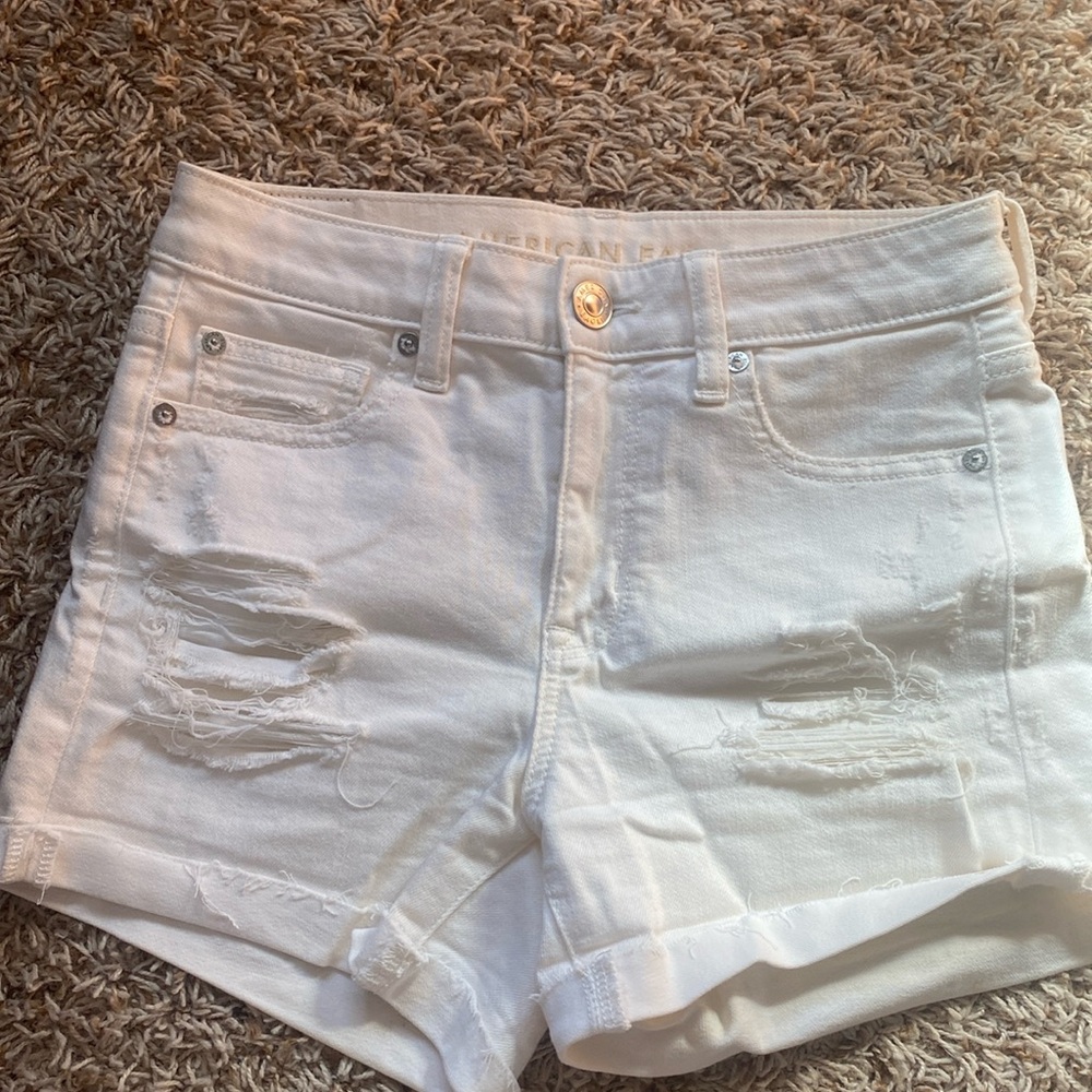 American Eagle White Jean Shorts